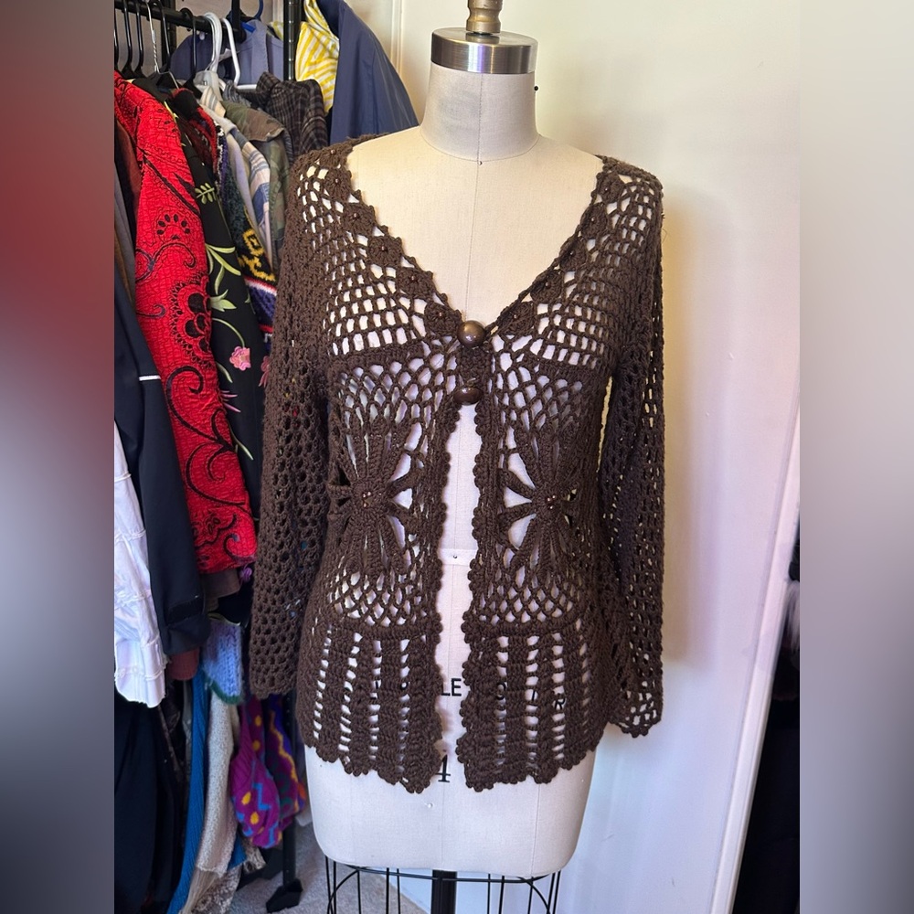 Knitted detailed cardigain/vest